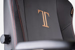 Secretlab TITAN XL Series gaming chair close up on integrated adjustable lumbar support and logo